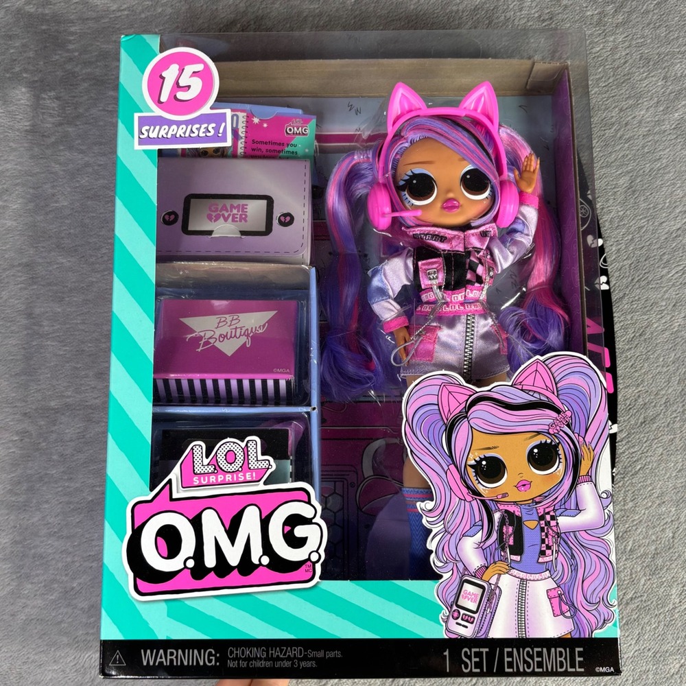 LOL Surprise OMG Ace Fashion Doll Girls OS Pink Purple Gamer Girl 15 Surprises